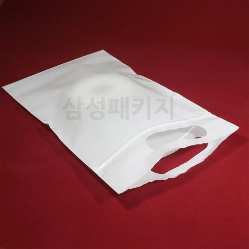 PE 손잡이 지퍼백 (백색) 폭25,30cm