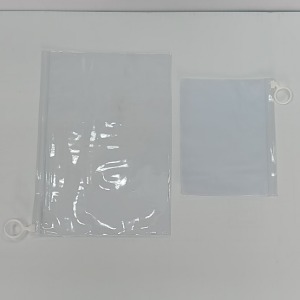 PVC 슬라이드 지퍼백 (전면투명/후면반투명 고리 지퍼) 폭17~26.5cm