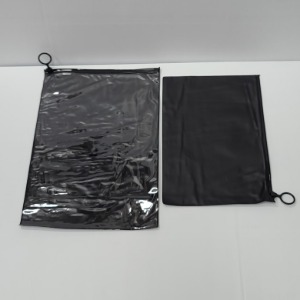 PVC 슬라이드 지퍼백 (전면투명/후면검정 고리지퍼) 폭18~26.5cm